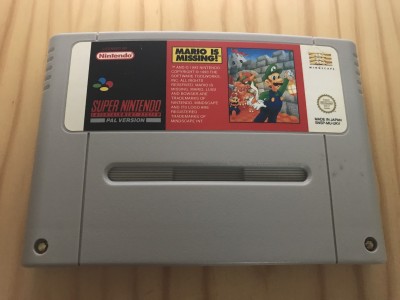 Super nintendo SNES Mario is Missing game