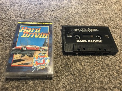 ZX Spectrum 48k game Hard Drivin’ - The Hit Squad